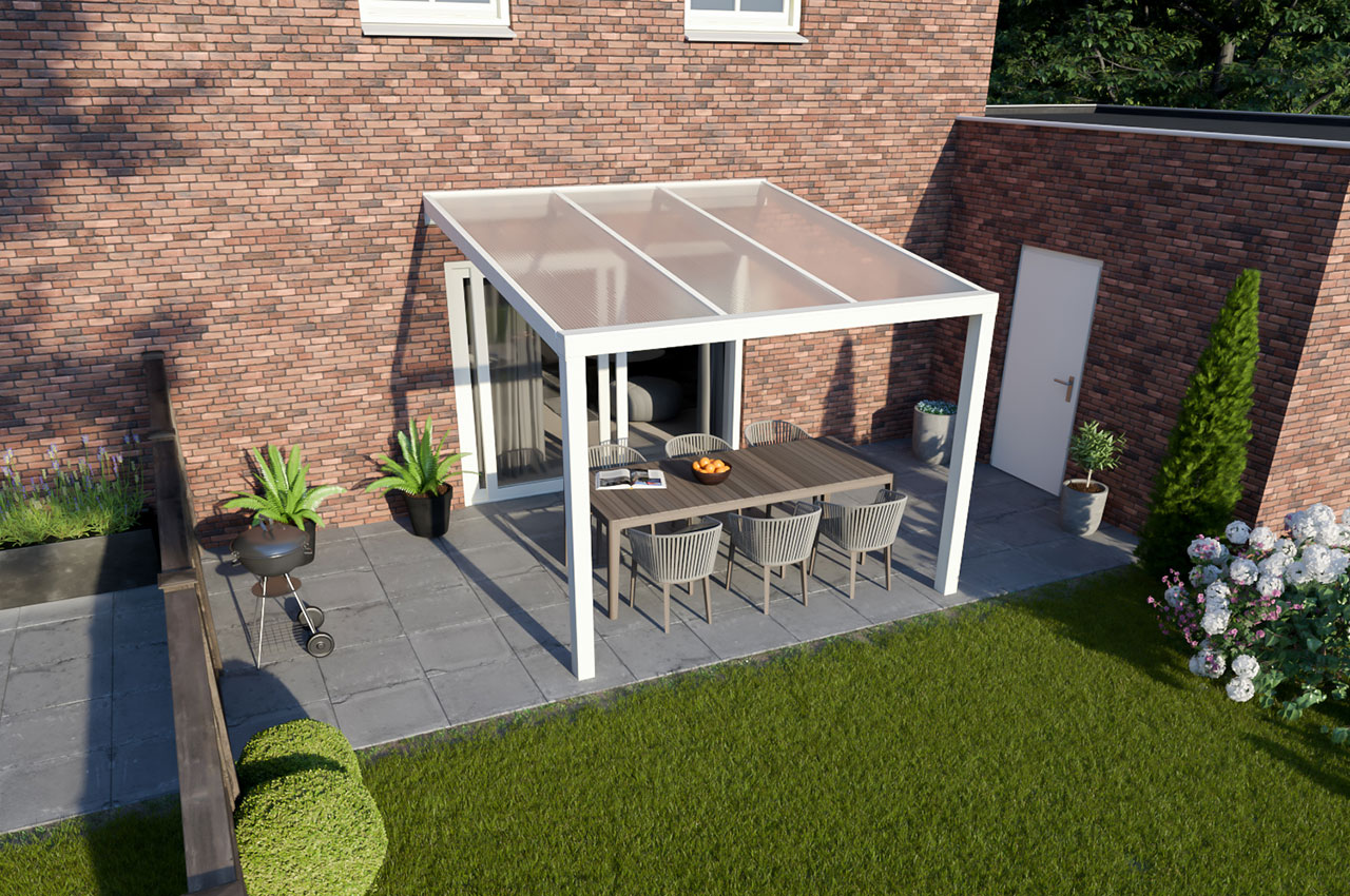Greenline veranda polycarbonaat RAL9010 Modern