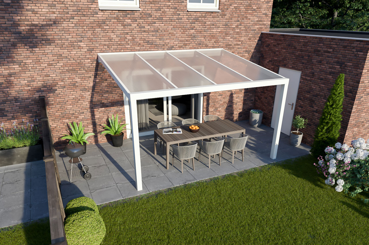 Greenline veranda polycarbonaat RAL9010 Modern