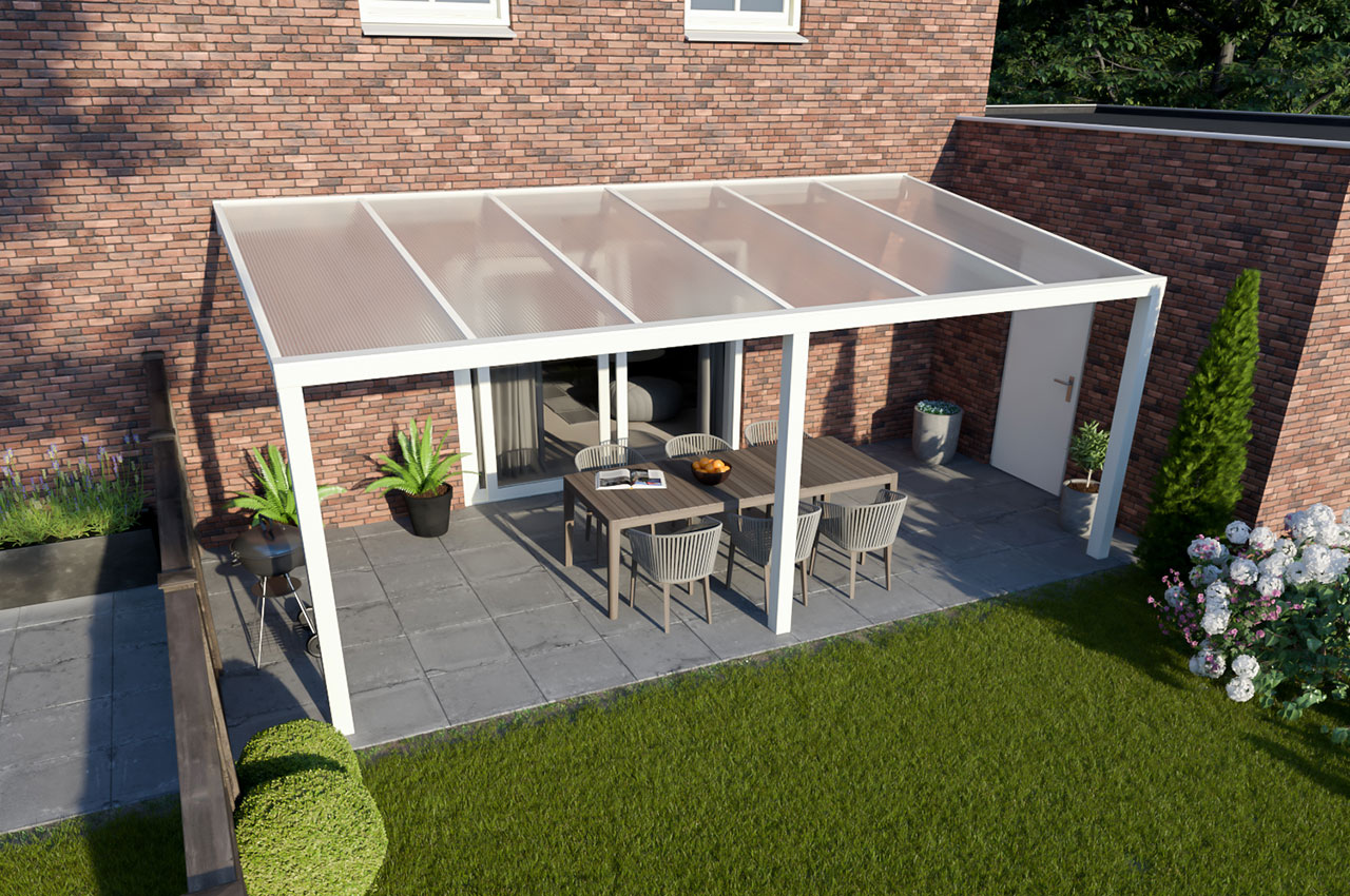 Greenline veranda polycarbonaat RAL9010 Modern 6000 x 4000 mm